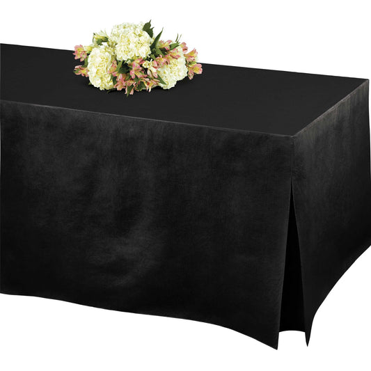 Tablefitters Flannel-Backed Tablecover  Jet Black