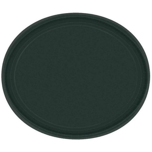 Paper Plates Oval 12"/30.4cm Jet Black