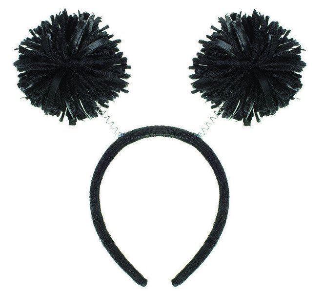Pom Pom Headbopper Headband - Black