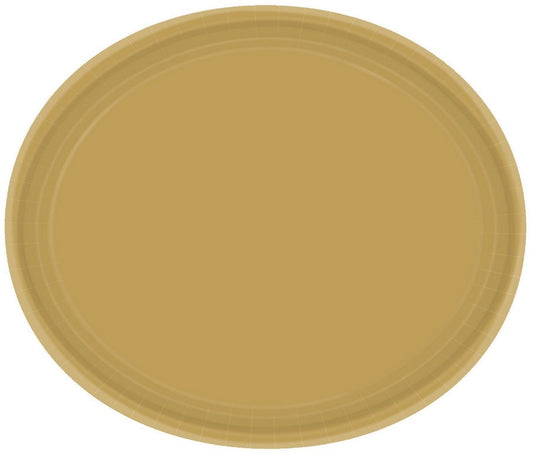 Paper Plates Oval 30cm Gold