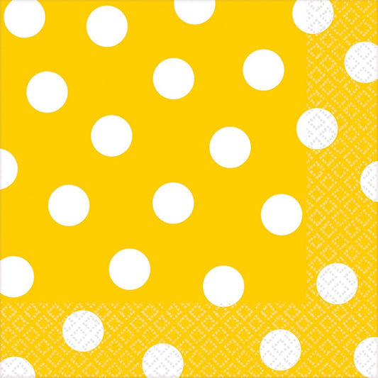 Dots Lunch Napkins Yellow Sunshine