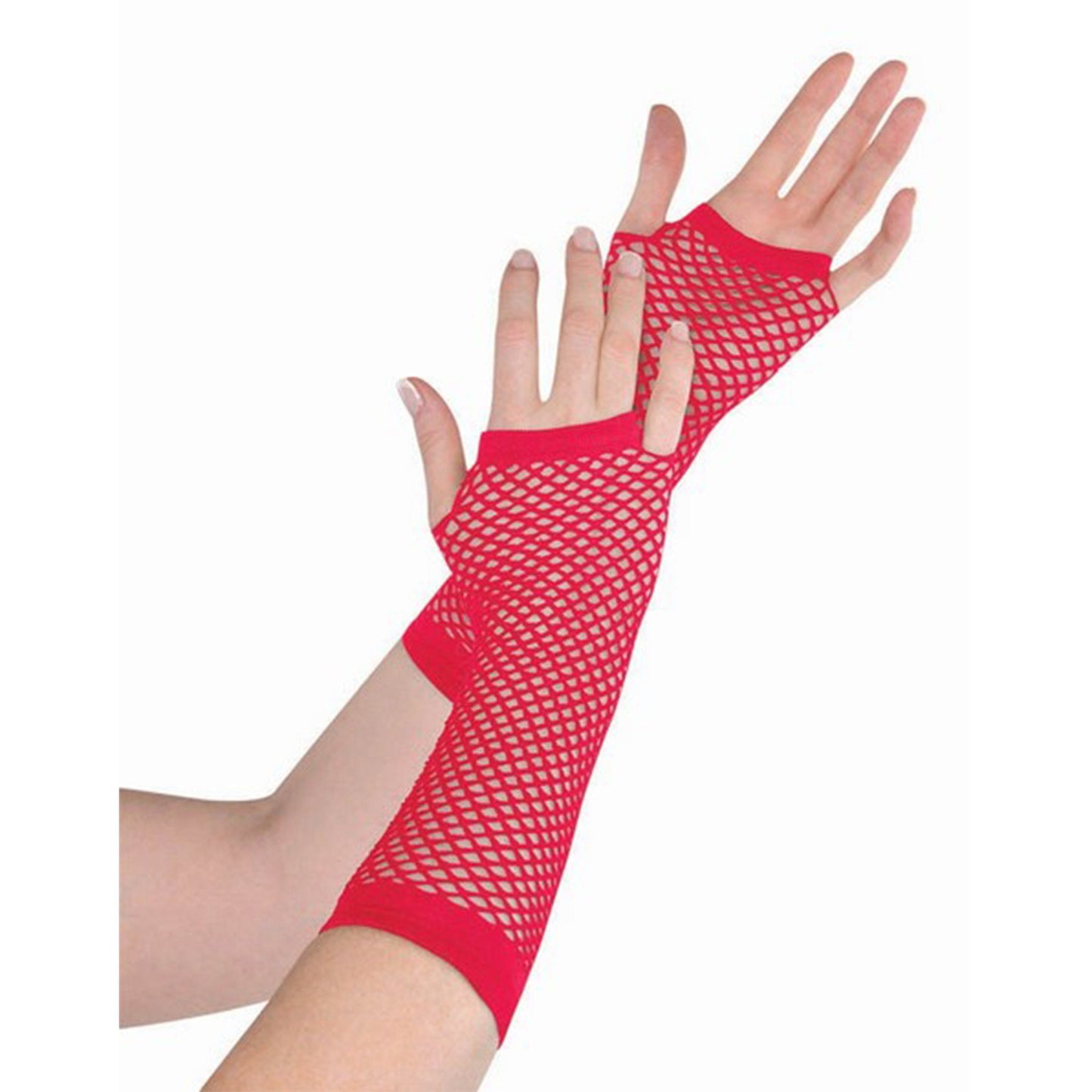 Fishnet Gloves Long - Red