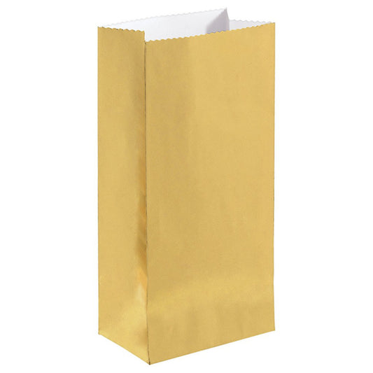 Mini Paper Treat Bags Gold Foil