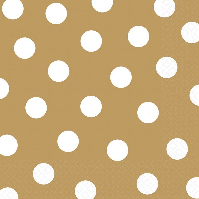 Dots Lunch Napkins Gold