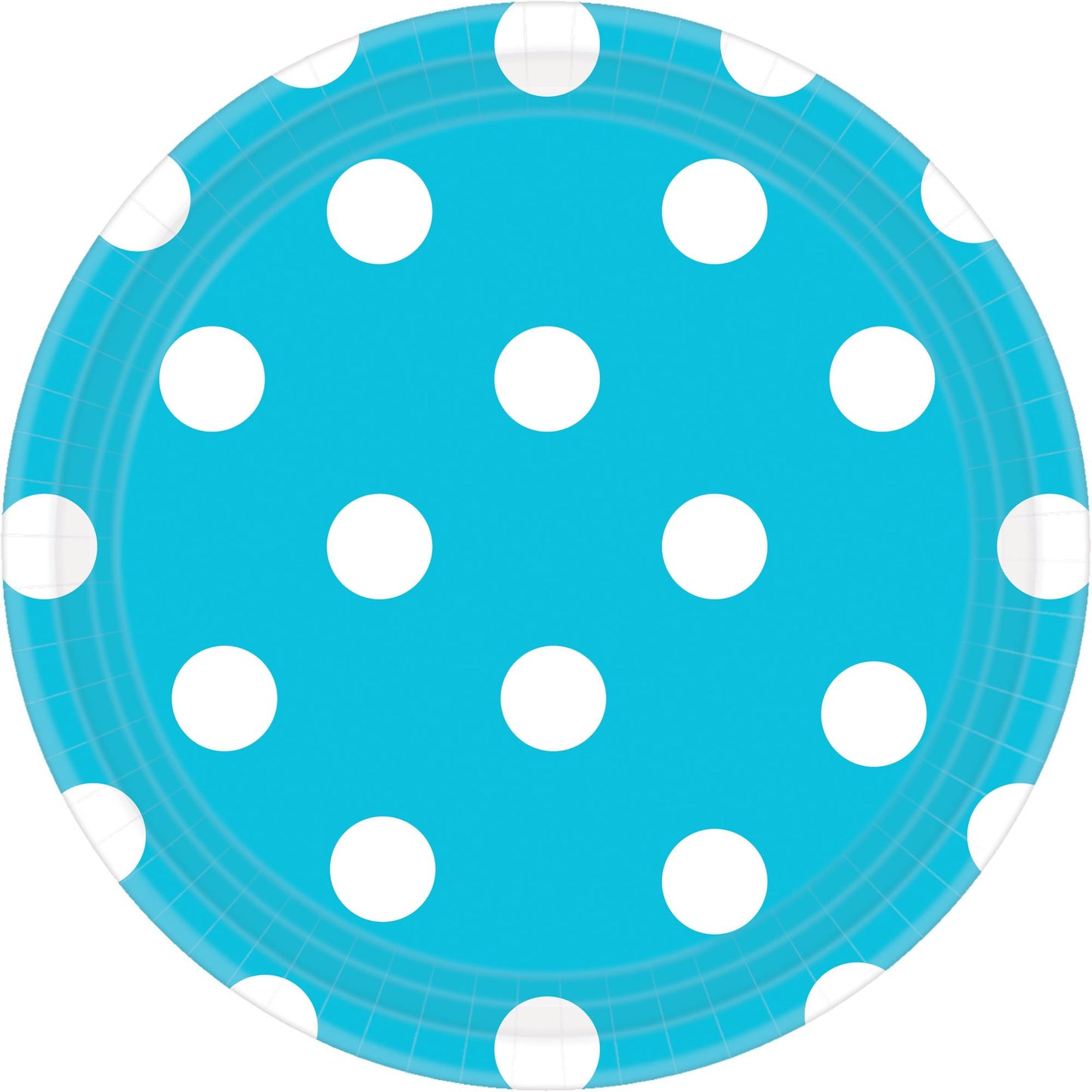 Dots 17cm Round Paper Plates Caribbean Blue