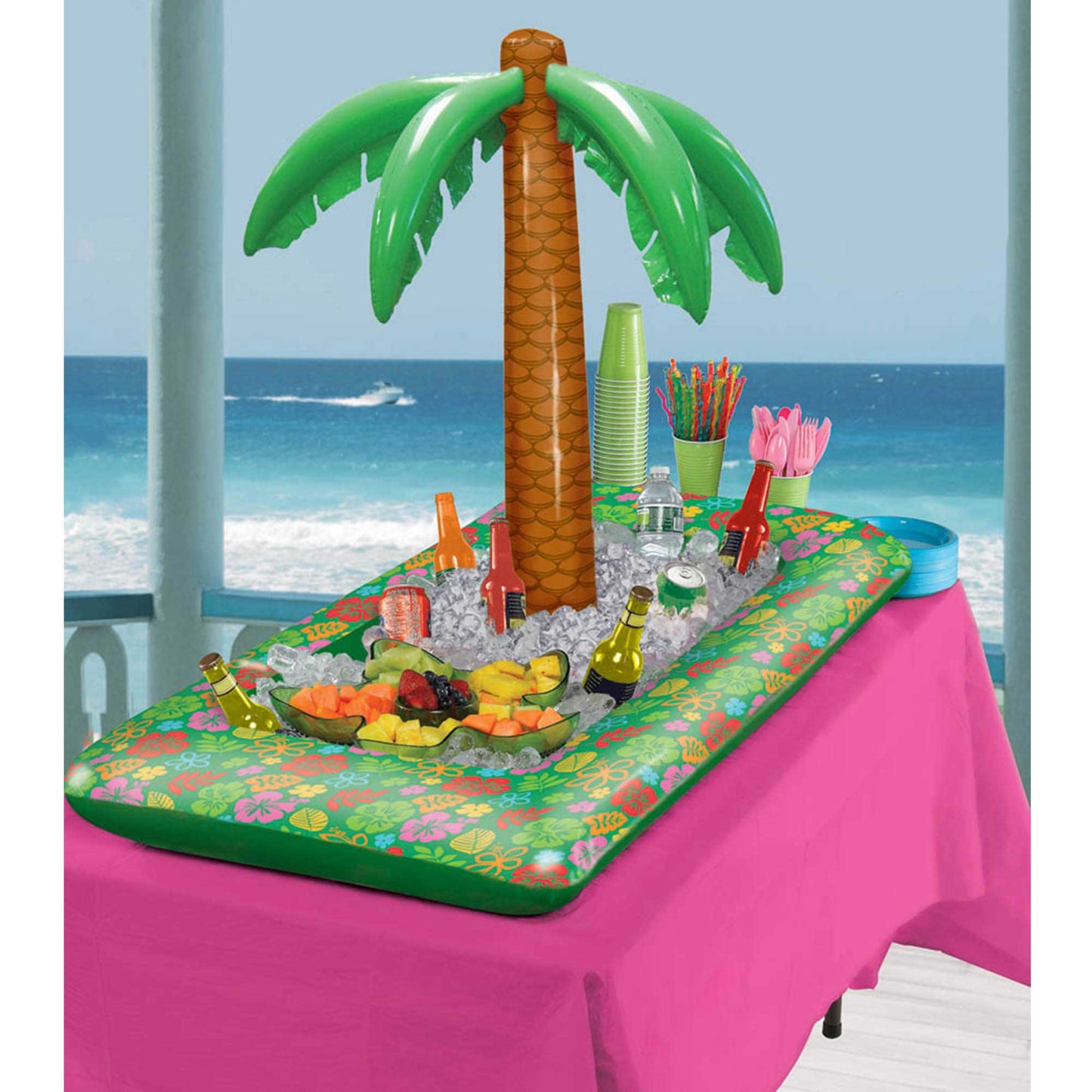 Summer Luau Inflatable Palm Tree Buffet Cooler