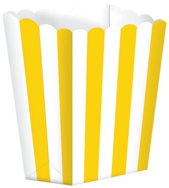 Popcorn Favor Boxes Small Stripe Sunshine Yellow