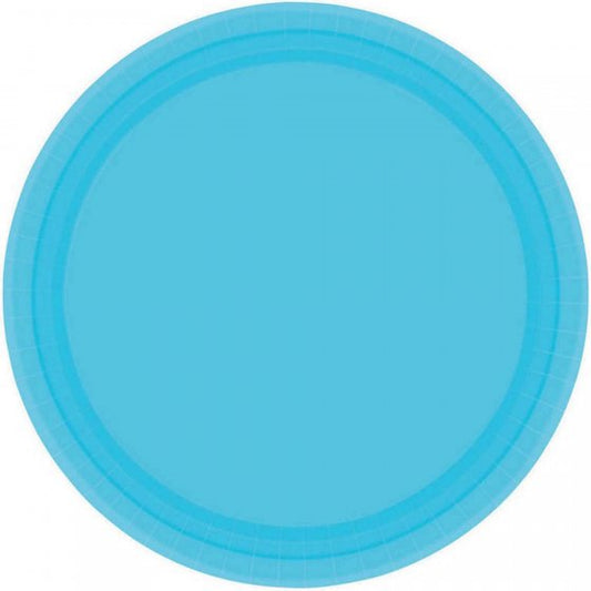 Paper Plates 9"/23cm Round 8CT - Caribbean Blue