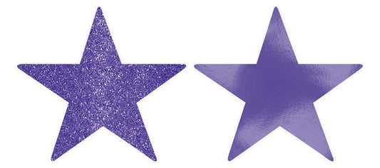 Solid Star Cutouts Foil & Glitter -  New Purple