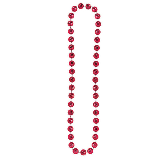 Jumbo Ball Bead Necklace - Red