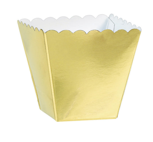 Mega Pack Scalloped Paper Favor Box - Gold