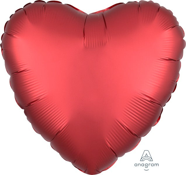 45cm Standard HX Satin Luxe Sangria Heart S18