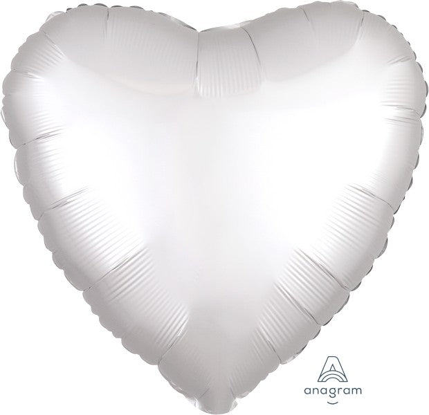 45cm Standard HX Satin Luxe White Heart S18