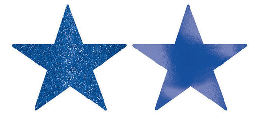 Solid Star Cutouts Foil & Glitter -  Bright Royal Blue