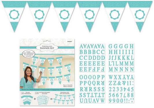 Personalized Pennant Banner Robin's Egg Blue
