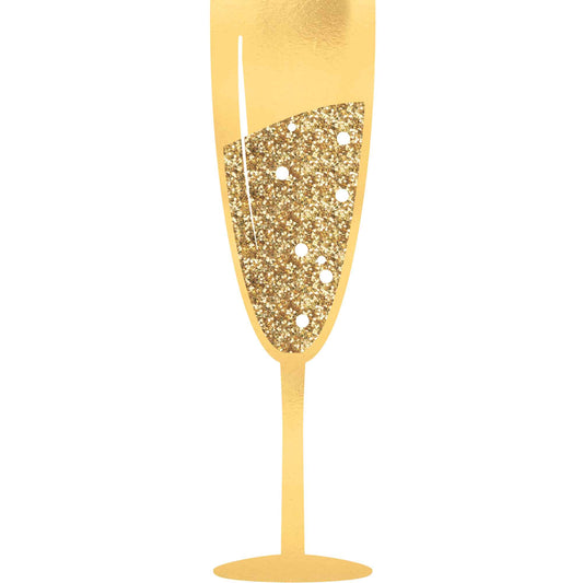 Champagne Jumbo Glasses Gold Glittered Photo Props