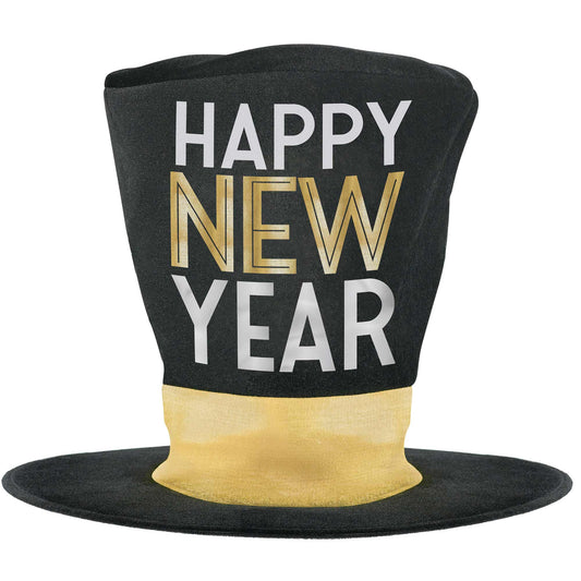 Happy New Year Oversized Top Hat Hot Stamped