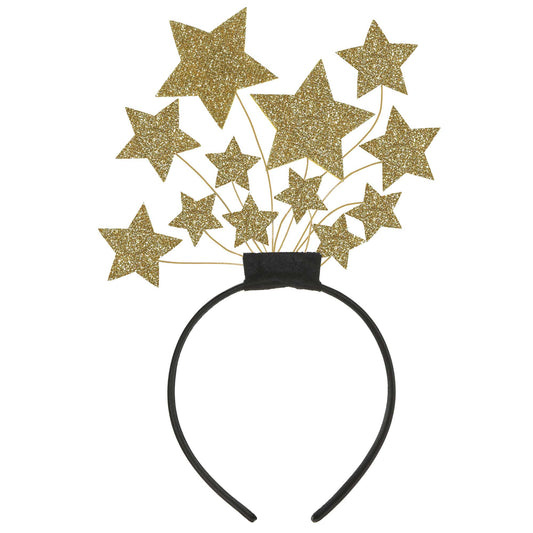 Stars Glittered Headband Gold & Black