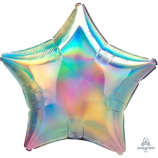 45cm Standard Holographic Iridescent Pastel Rainbow Star S40