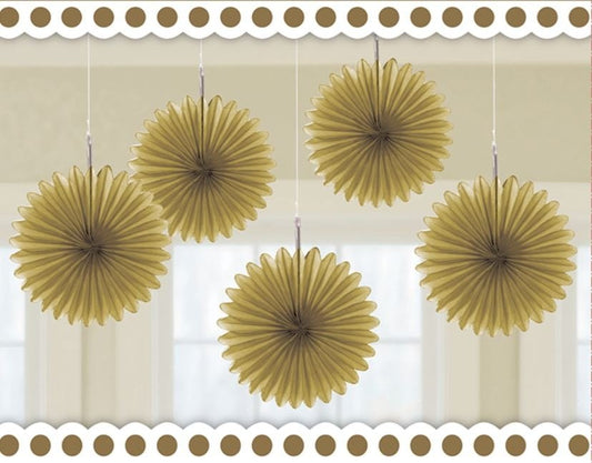 Mini Fan Decorations - Gold