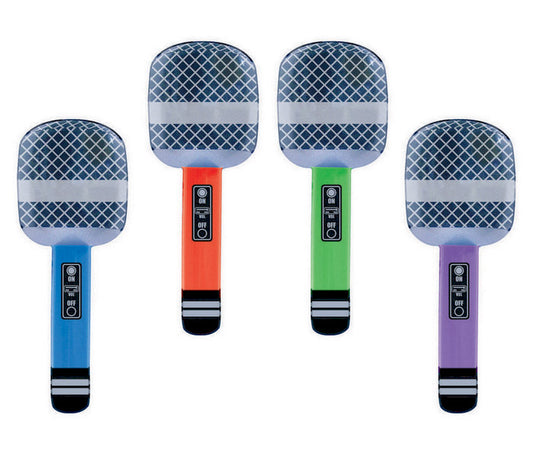 Inflatable Microphones Assorted Colours