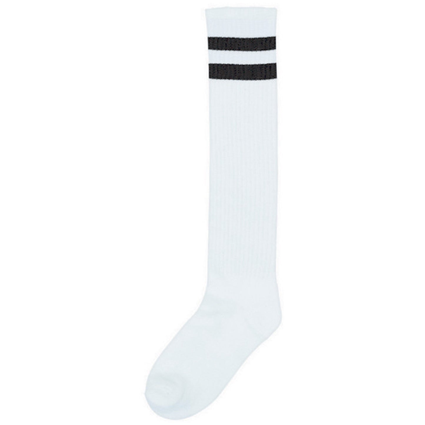 Striped Knee Socks - White