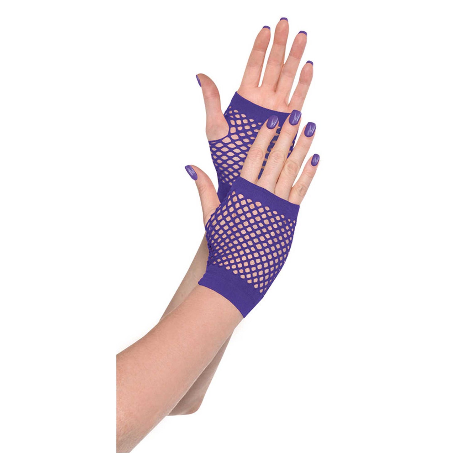Fishnet Gloves Short - Purple