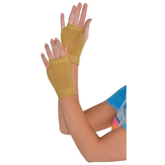 Fishnet Gloves Short - Gold