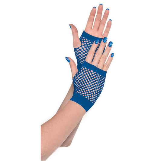 Fishnet Gloves Short - Blue