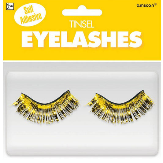 Tinsel Eyelashes - Yellow