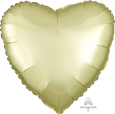 45cm Standard HX Satin Luxe Pastel Yellow Heart S18