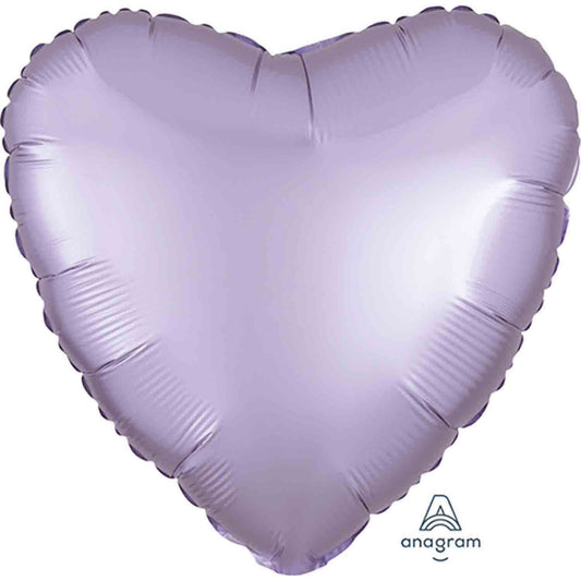 45cm Standard HX Satin Luxe Pastel Lilac Heart S18
