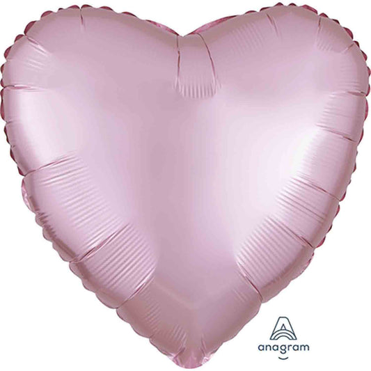 45cm Standard HX Satin Luxe Pastel Pink Heart S18