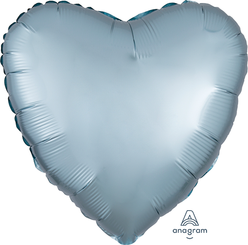 45cm Standard HX Satin Luxe Pastel Blue Heart S18