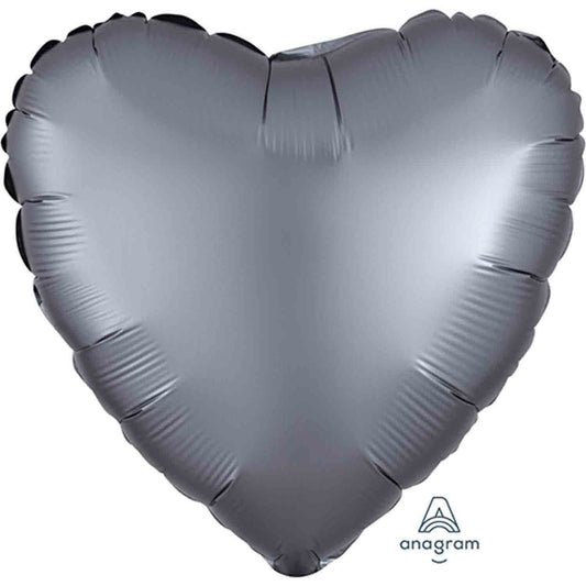 45cm Standard HX Satin Luxe Graphite Heart S18