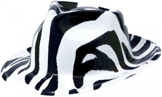 Totally 80s Black and White Zebra Fedora Hat