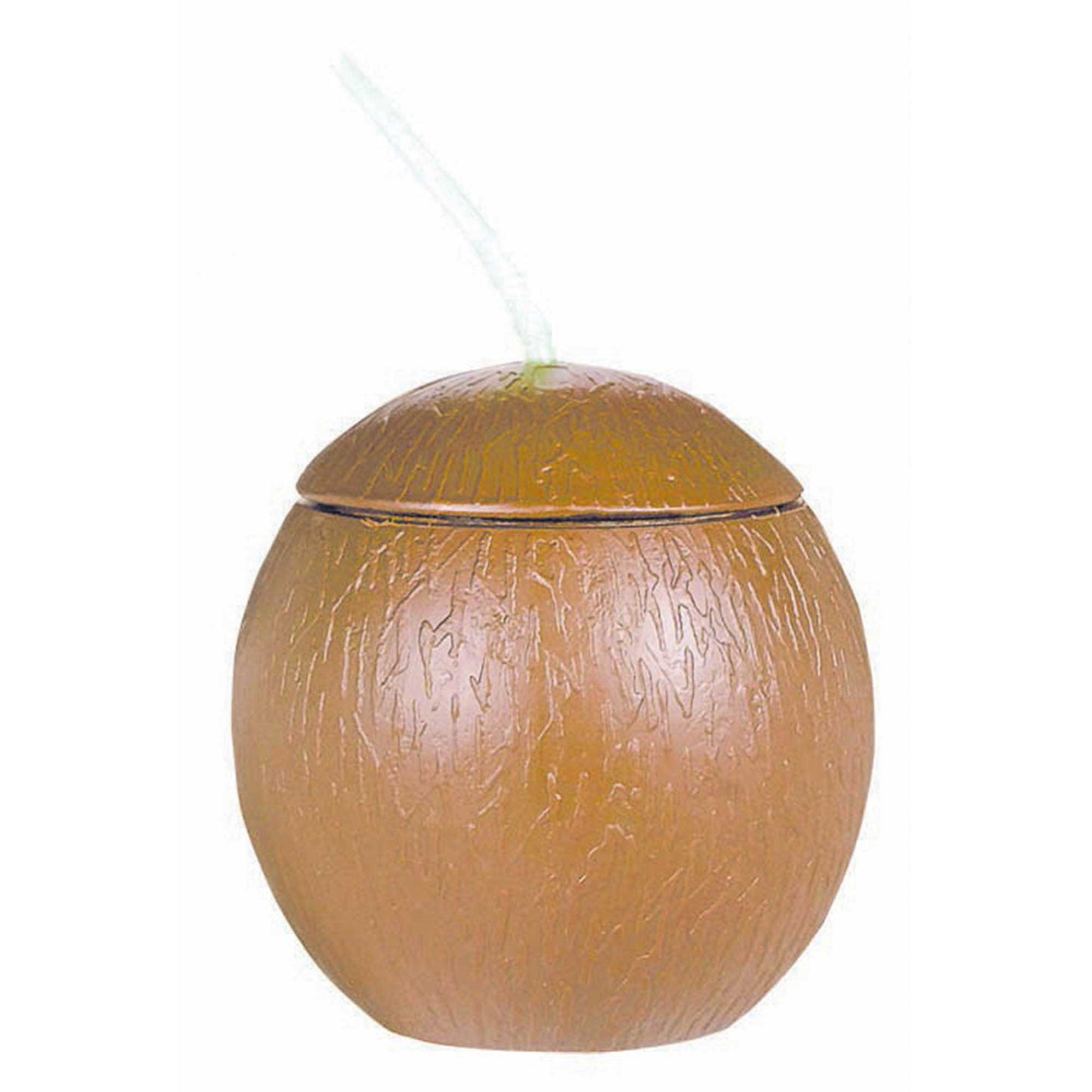 Coconut Shaped Cup with Straw - Plastic 532ml