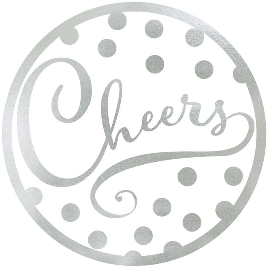 Cheers Silver Coasters Foil Hot Stamped