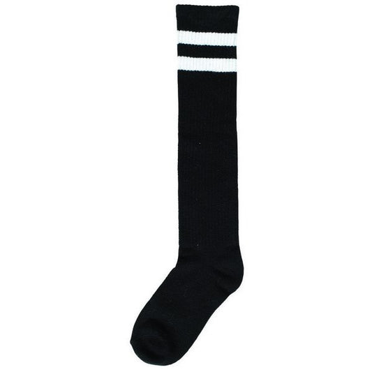 Striped Knee Socks - Black