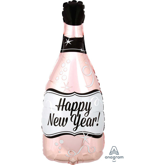 Standard Shape XL Happy New Year Rose Gold Bubbly Bottle S50