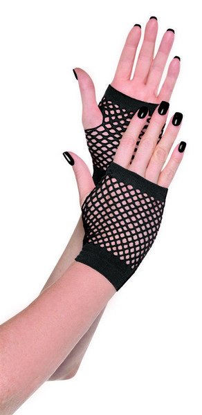 Fishnet Gloves Short  - Black