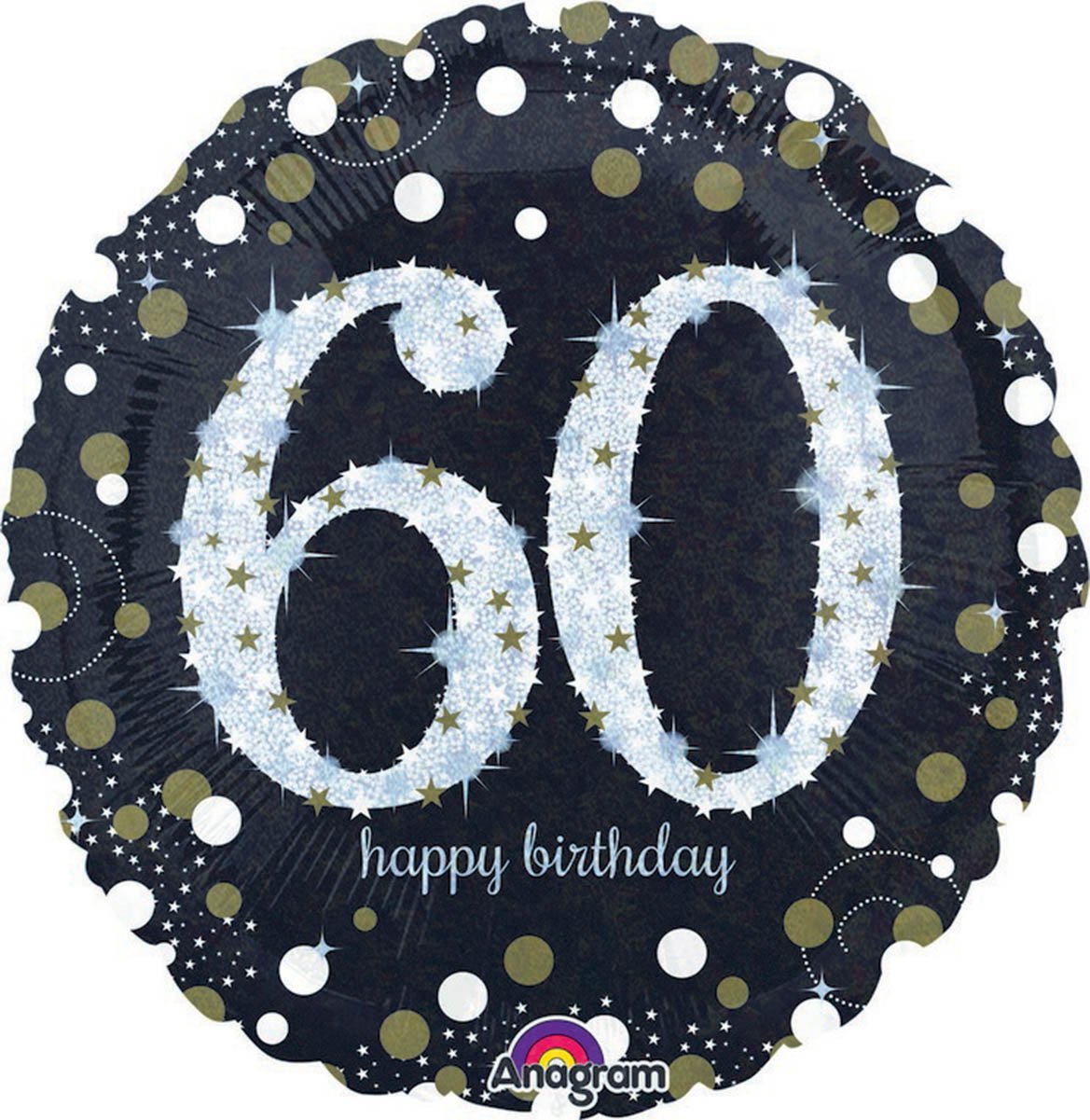 45cm Standard Holographic Sparkling Birthday 60 S55