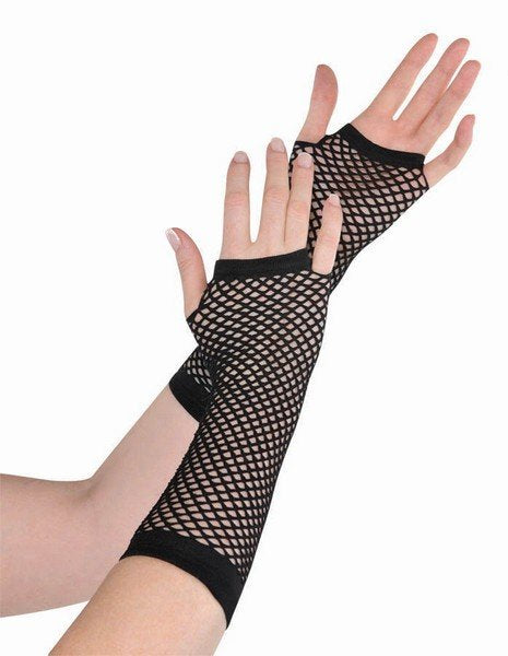Fishnet Gloves Long - Black