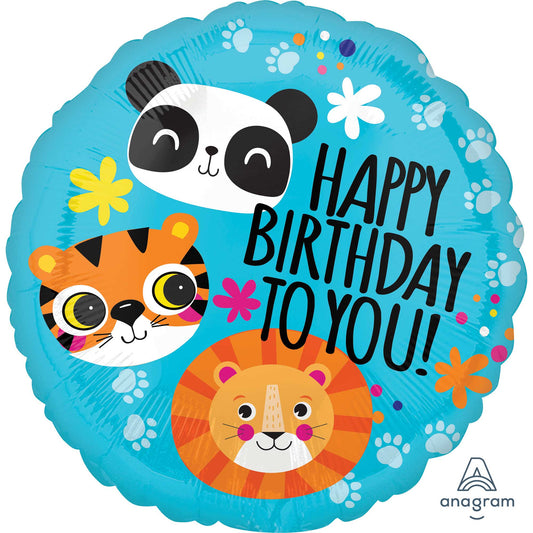 45cm Standard HX Lion, Tiger and Panda Happy Birthday To You S40