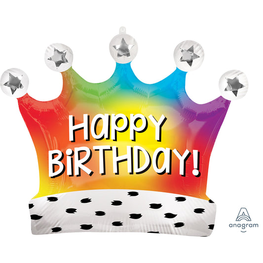 SuperShape Happy Birthday Satin Rainbow Crown P35