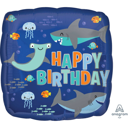 45cm Standard HX Happy Birthday Sharks S40