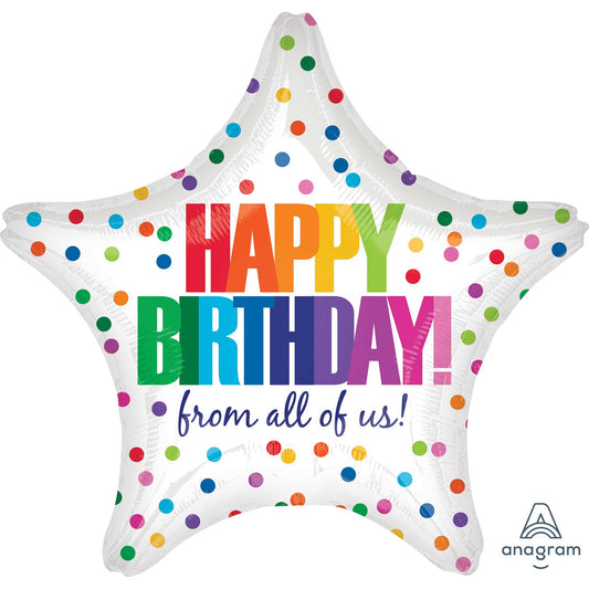 45cm Standard XL Star Happy Birthday from all of us Dots S40