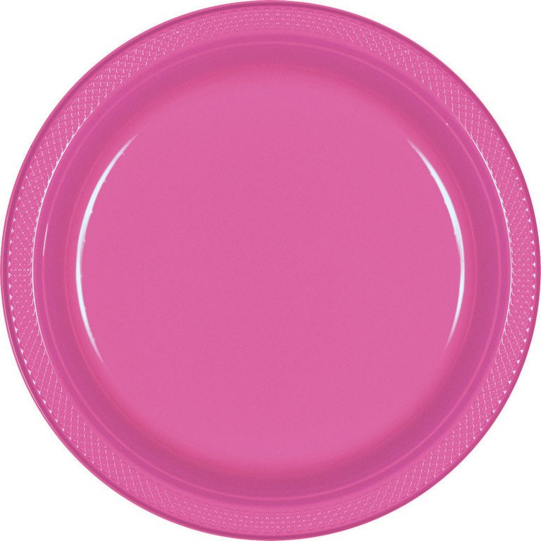 Premium Plastic Plates 23cm 20 Pack - Bright Pink