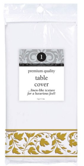 Premium White w/Gold Trim Tablecover Paper