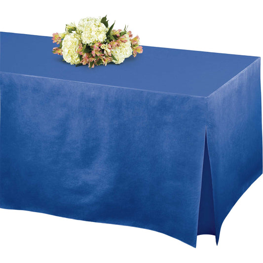 Tablefitters Flannel-Backed Tablecover  Bright Royal Blue